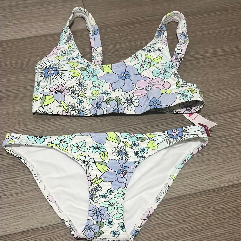 Xhilaration White and Blue Bikini